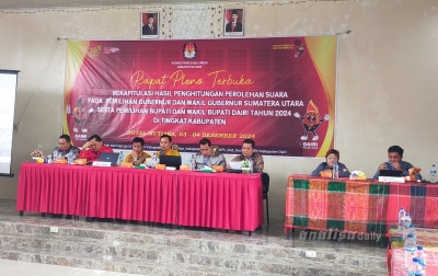 KPU Dairi Plenokan Rekapitulasi Perolehan Suara Pilkada