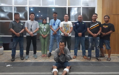 Reskrim Polsek Medan Baru Tembak Kaki Pelaku Curanmor di Parkiran Plaza Medan Fair