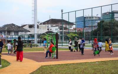 Sebagian Fasilitas Rampung, Warga Medan Mulai Beraktivitas di Kebun Bunga