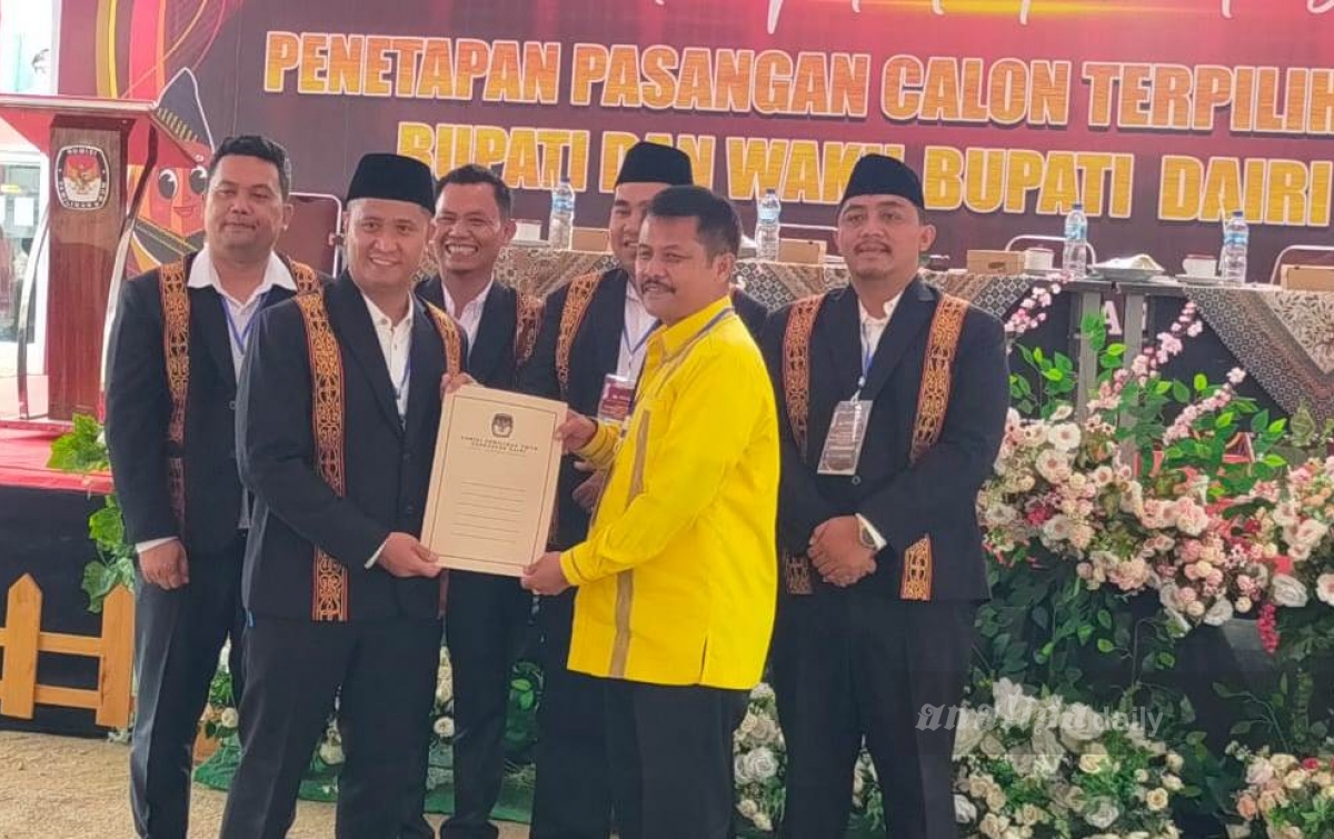 KPU Dairi Tetapkan Vickner-Wahyu Pasangan Bupati Terpilih