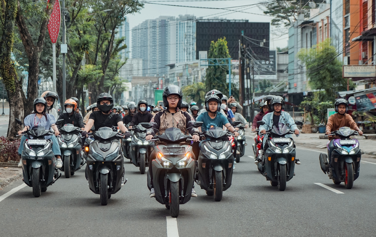 Ratusan Bikers Medan Gelar Touring Meriahkan Launching Yamaha Aerox Alpha