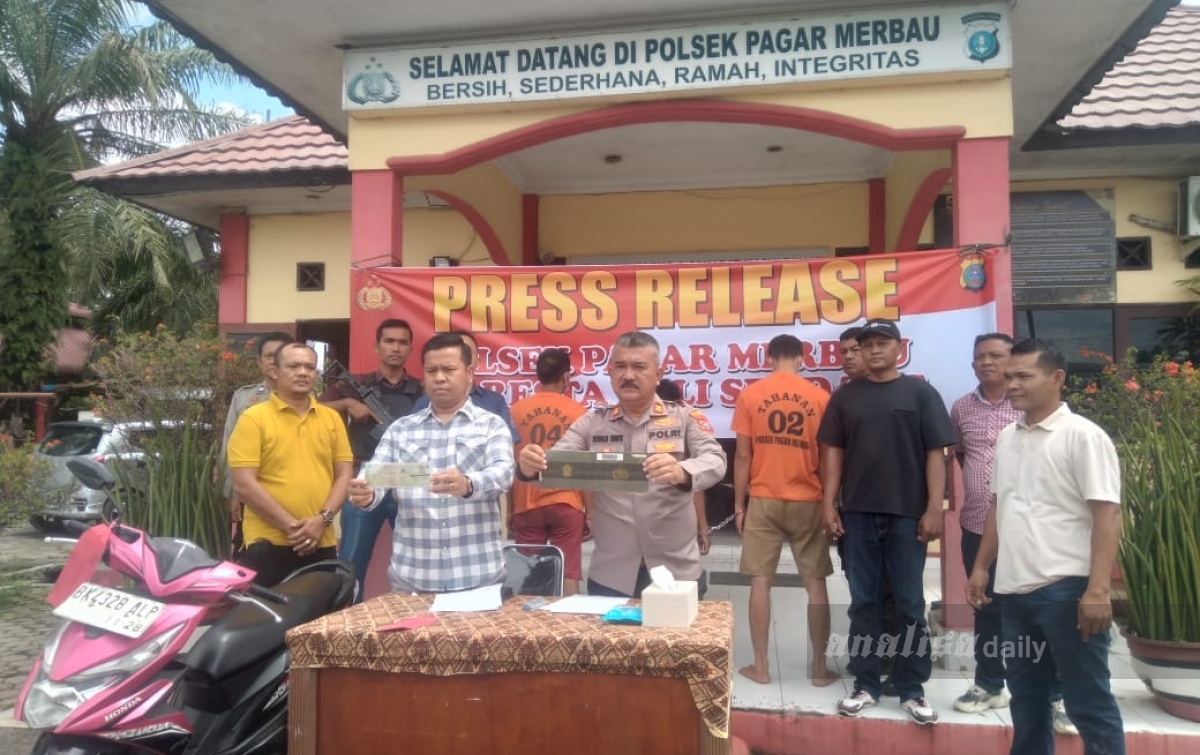 Polsek Pagarmerbau Ungkap Sindikat Curanmor, 3 Tersangka Ditangkap