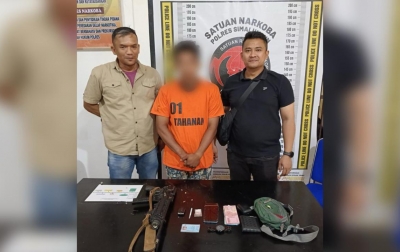 Pengedar Sabu di Simalungun Ditangkap, Turut Disita Barang Bukti Sepucuk Senjata Angin