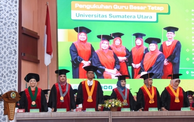 USU Kembali Kukuhkan 6 Guru Besar, Upaya Wujudkan Kampus Berkelas Dunia