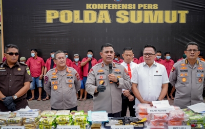 Perang Lawan Narkoba! Polda Sumut Bongkar Ratusan Kasus, Sita Ratusan Kg Barang Bukti dalam 2 Bulan