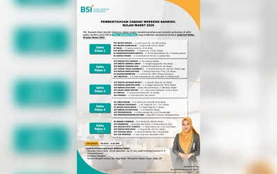 Pemberitahuan Cabang Weekend Banking BSI pada Maret 2025