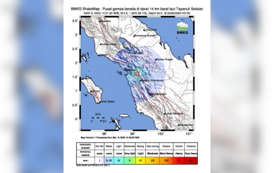 Gempabumi Magnitudo 4,5 Getarkan Sibolga