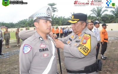 Pengamanan Arus Mudik Lebaran, Kapolres Palas Pimpin Apel Gelar Pasukan