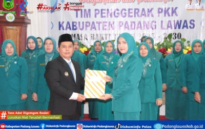 Pengurus Tim PKK Palas Dikukuhkan Bupati Minta PKK.Jadi Garda Terdepan