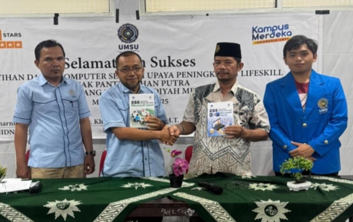 Dosen dan Mahasiswa Teknik Mesin UMSU Beri Pelatihan Dasar Komputer di Panti Asuhan Putra Muhammadiyah