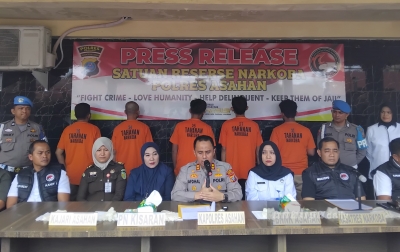 5 Pengedar Narkoba Ditangkap, Polres Asahan Sita 891 Gram Kokain