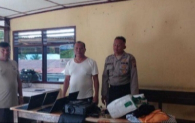 Polsek Tanah Pinem Kejar Terduga Maling, 4 Laptop Disita