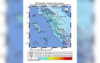 Gempabumi Tektonik Magnitudo 5,3 Guncang Mandailing Natal, Tak Berpotensi Tsunami