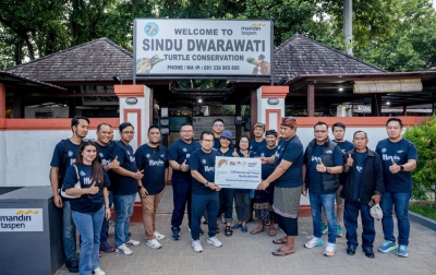 Bank Mandiri Taspen Dukung Pelestarian Penyu di Sindu Dwarawati Denpasar