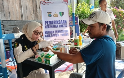 Sambut Hari Bhayangkara ke-79, Driver Ojek Dapat Layanan Cek Kesehatan Gratis