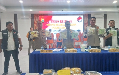 Satresnarkoba Polres Asahan Tangkap 6 Orang Kurir Narkoba, Sita Puluhan Kilo Sabu