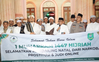 Pemkab dan Masyarakat Madina Gaungkan Perang terhadap Narkoba di Momen 1 Muharram 1447 H