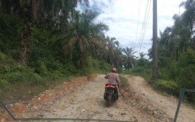Jalan Menuju Desa Simonis Rusak Parah, Warga Kesulitan Akses Jalur Produksi