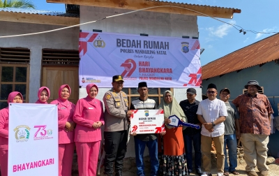 HUT ke-79 Bhayangkara, Polres Madina dan Pemkab Bedah Rumah Warga 