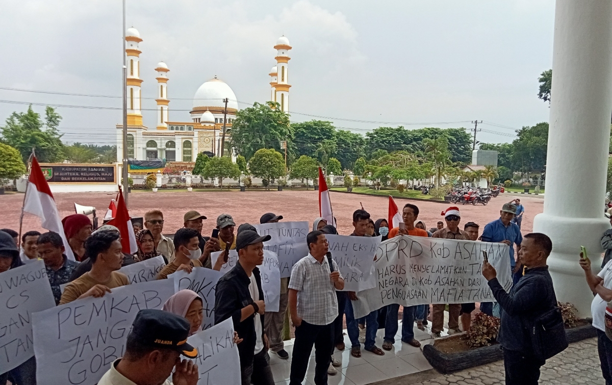 Minta Kejelasan Status Tanah Area Graha, GeMPiTA Unjuk Rasa di Kantor Bupati Asahan 