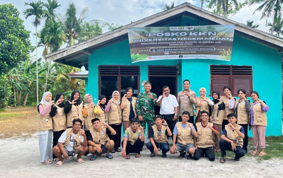 TNI-Polri dan Pemdes Sukajadi Dukung Penuh KKN Mahasiswa Unimed di Tanjung Beringin