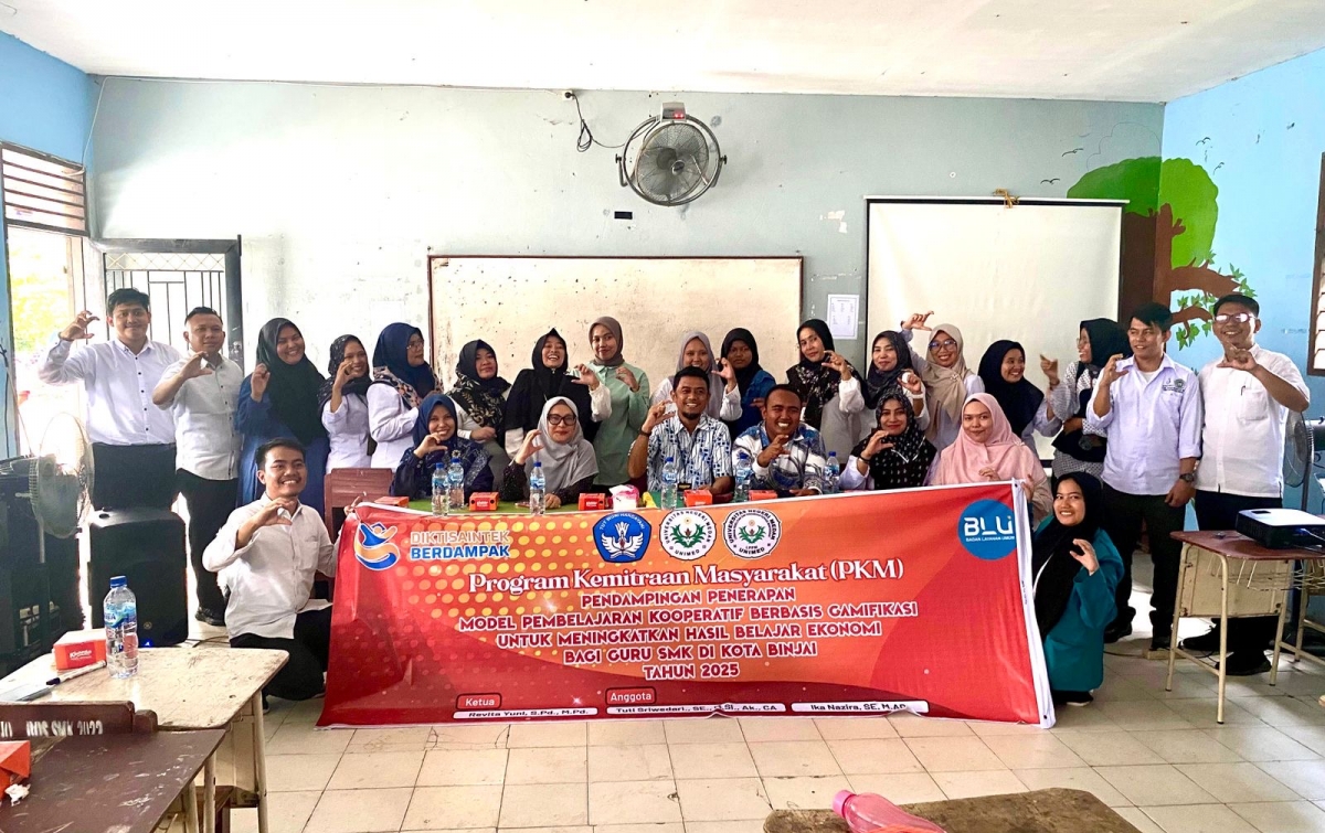 Dosen Unimed Dampingi Guru SMK Binjai  Terapkan Model Pembelajaran Kooperatif Berbasis Gamifikasi