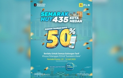 Sambut HUT ke-435 Kota Medan, PLN UID Sumatera Utara Beri Diskon 50% Tambah Daya Listrik