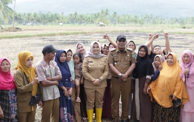 Wabup Atika Cek Lokasi Persawahan yang Dilanda Kekeringan