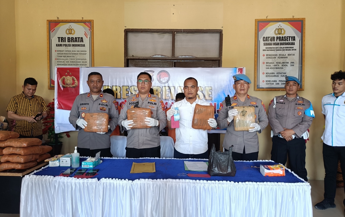 Polres Palas Gagalkan Penyelundupan 44 Kg Ganja ke Jakarta, Bapak dan Anak Ditangkap