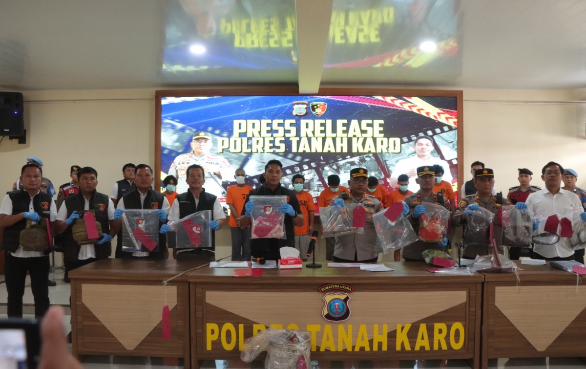 Polres Karo Ungkap 5 Kasus Kriminal