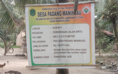 Pengerasan Jalan Desa Padang Maninjau Disorot, Warga Keluhkan Tak Sesuai Spesifikasi