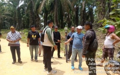 Ketum Satgasnas HMTN-MP Investigasi Tapal Batas Desa Mekar Jaya Tambusai