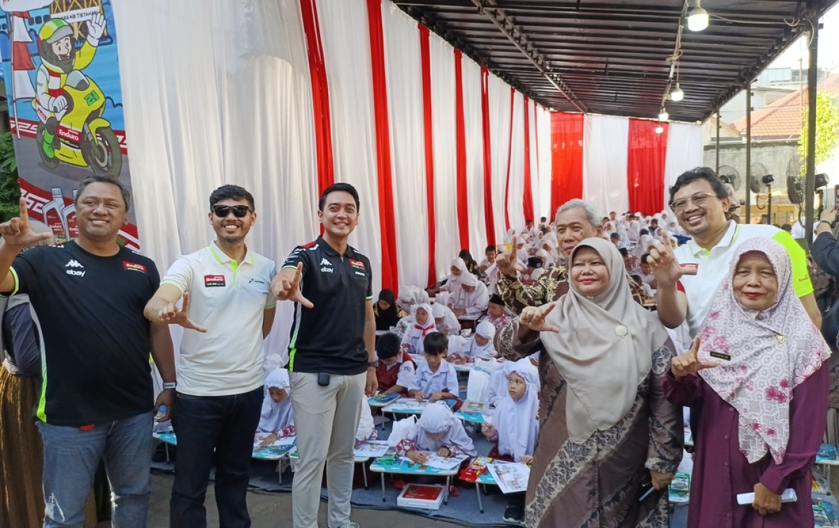 Ratusan Siswa SD di Medan Unjuk Kreativitas di Lomba Mewarnai Pertamina Enduro Nusantara Bicara