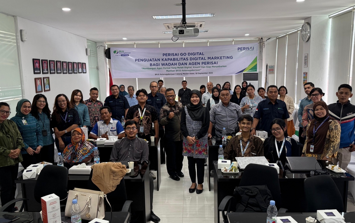 BPJS Ketenagakerjaan Cabang Medan Utara Gelar Pelatihan 'Perisai Go Digital' untuk Tingkatkan Kapabilitas Digital Marketing