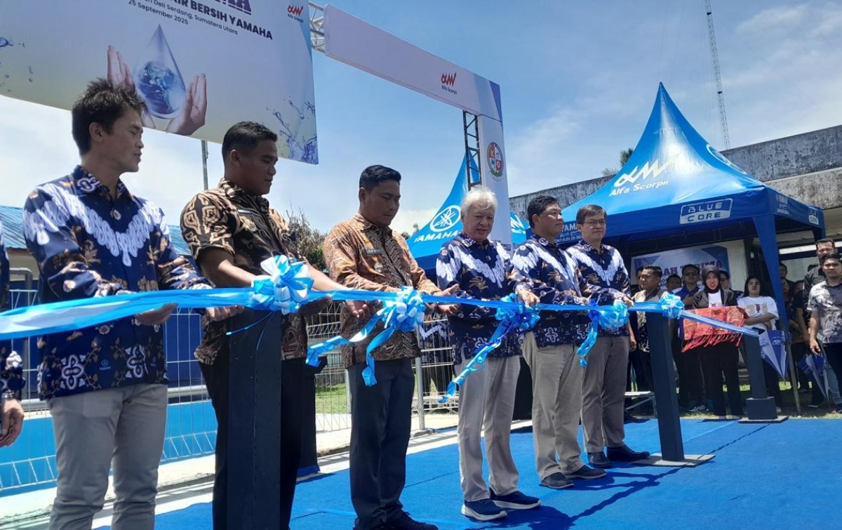 Tingkatkan Kualitas Hidup Masyarakat Desa Kutalimbaru, Yamaha Hadirkan Sistem Pengolahan Air Minum Bersih
