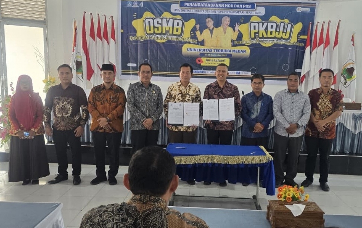 Sinergi Pendidikan Jarak Jauh: UT Medan dan 4 OPD Nias Utara Tanda Tangani PKS Penguatan SDM