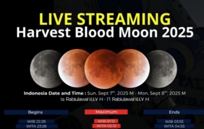 Fenomena Langka Harvest Blood Moon 2025 Disiarkan Langsung dari UMSU