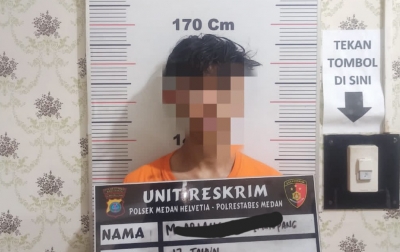 Polsek Helvetia Amakan Pencuri Motor yang Diamuk Massa