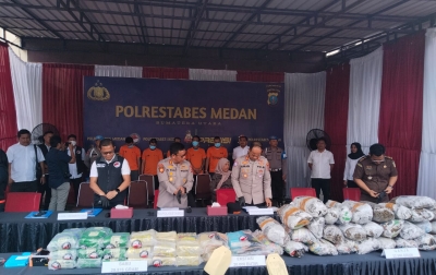 Polrestabes Musnahkan 29 Kg Sabu, 22 Kg Ganja dan 20 Ribu Butir Ekstasi