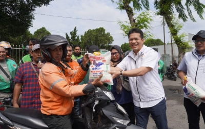 Kadin Sumut Peduli Ojol: Salurkan Bantuan Beras