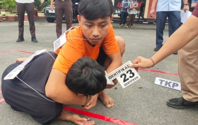 Polres Tebingtinggi Rekonstruksi Kasus Penganiayaan Berujung Kematian