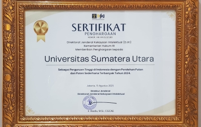 USU Catatkan Rekor Paten Terbanyak di Masa Rektor Prof Muryanto Amin