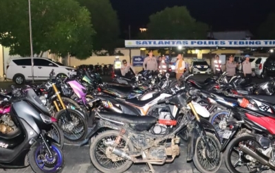 Cegah Tawuran dan Balap Liar, Polres Tebingtinggi Amankan 38 Sepeda Motor Knalpot Brong