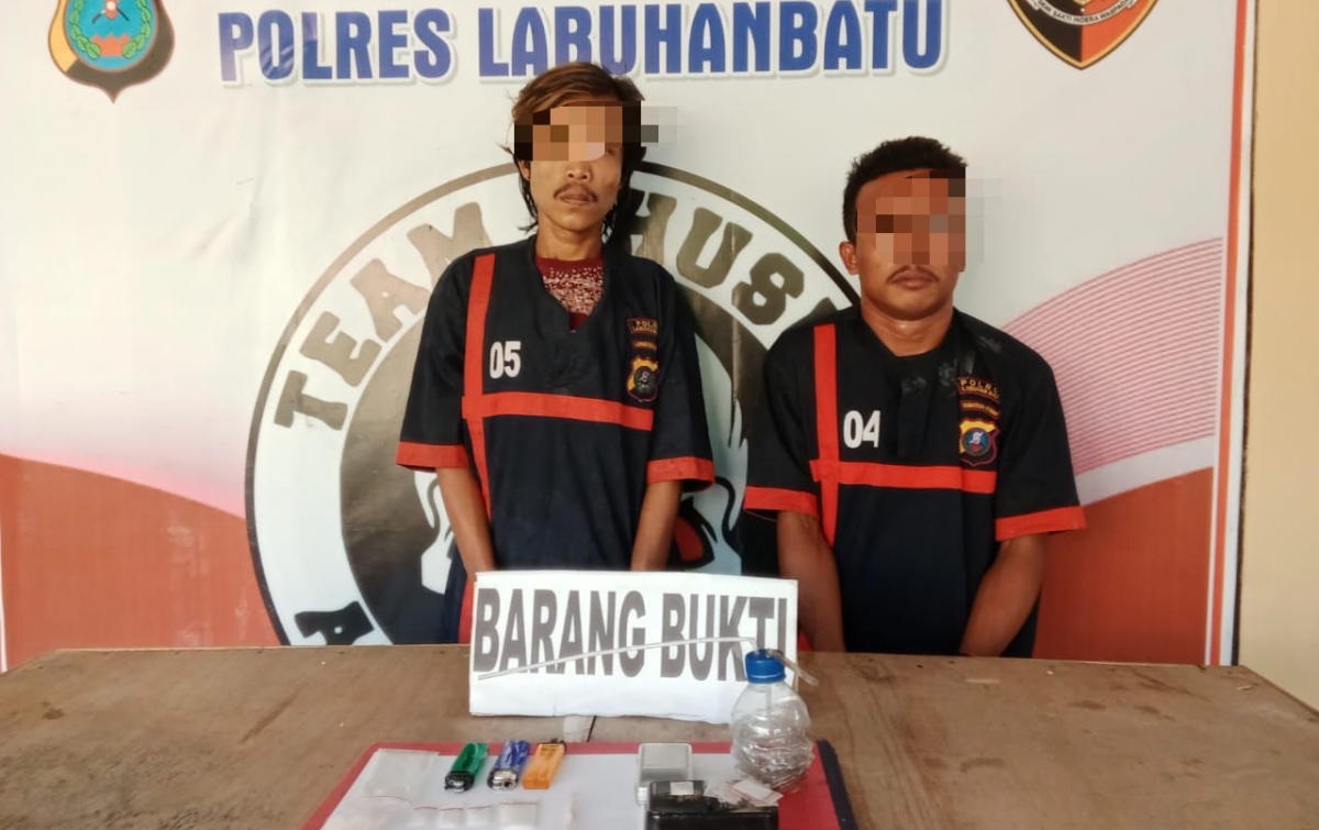 Polsek Bilah Hulu Bekuk Dua Pengedar Sabu di Kampung Songo