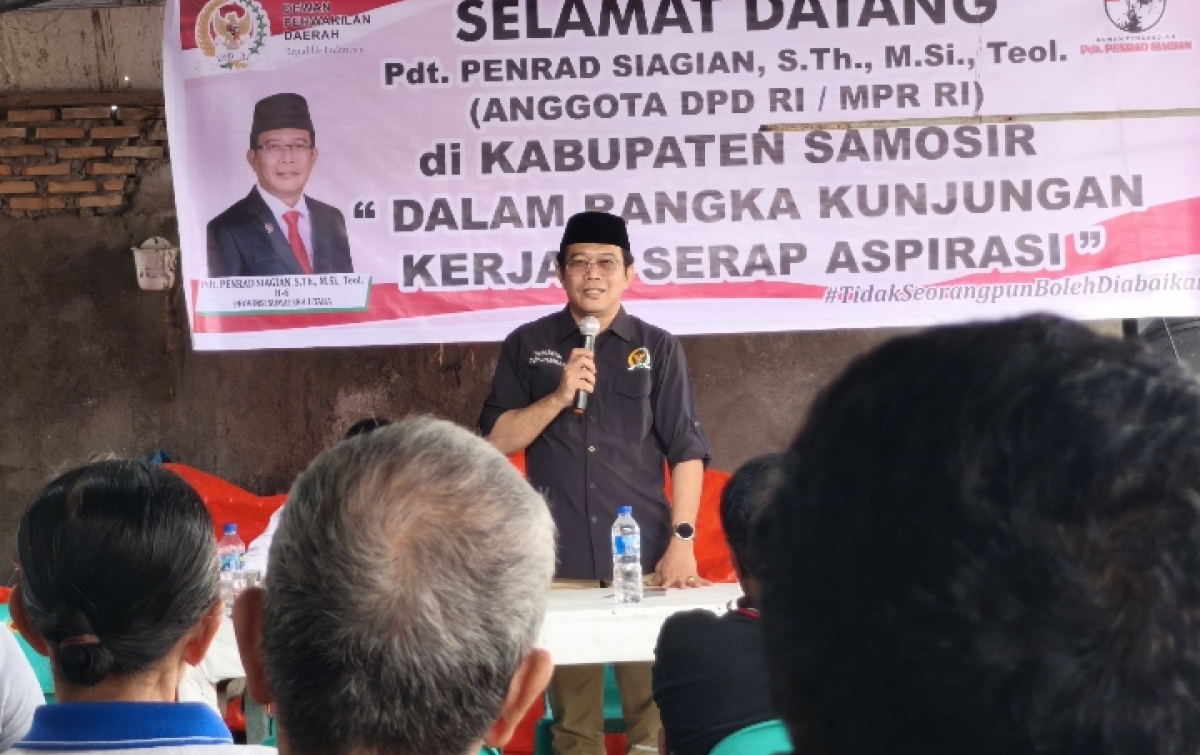 Anggota DPD Penrad Siagian Ajak Warga Samosir Konsolidasi Perjuangkan Tanah Gemeente