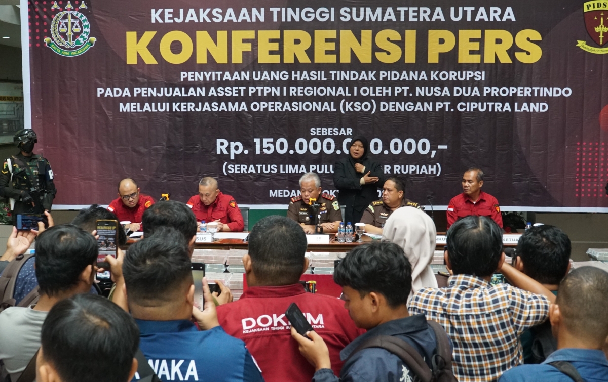 Tipikor Penjualan Aset PTPN I, Kejati Sumut Sita Uang Rp150 Miliar dari PT Deli Megapolitan