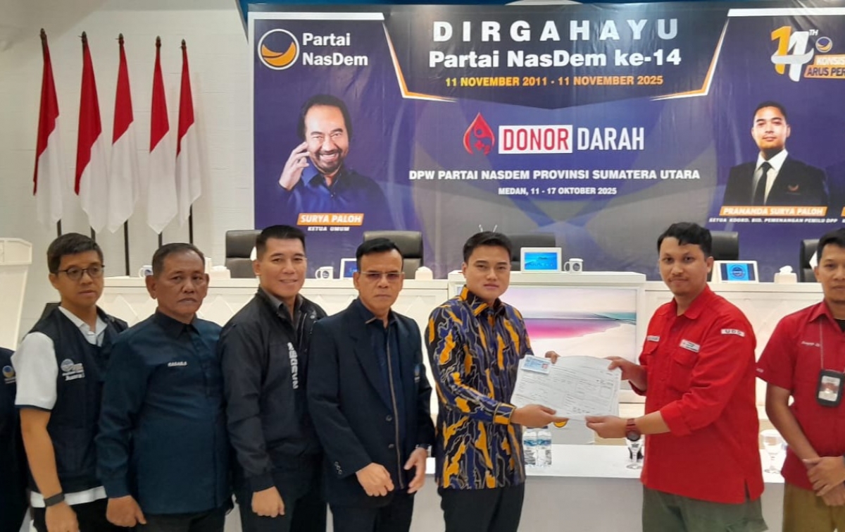 Sambut HUT ke–14, DPW NasDem Sumut Gelar Donor Darah dan Berbagai Kegiatan