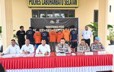 Operasi Kancil Toba 2025: Polres Labusel Tangkap 8 Pelaku Curanmor, Sita 15 Motor