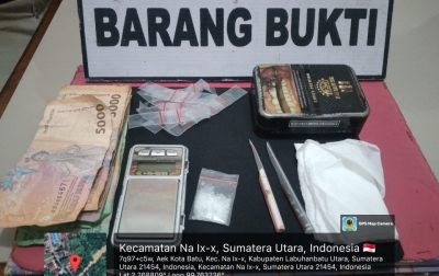 Polsek NA IX-X Amankan Pengedar Sabu di Desa Simpang Merbau