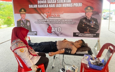 HUT ke-74 Humas Polri, Polres Labusel Gelar Donor Darah Serentak